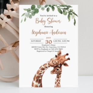 Giraffe Baby shower Uitnodiging