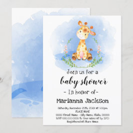 Giraffe Baby shower Uitnodiging