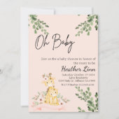 Giraffe Baby shower Uitnodiging (Voorkant)