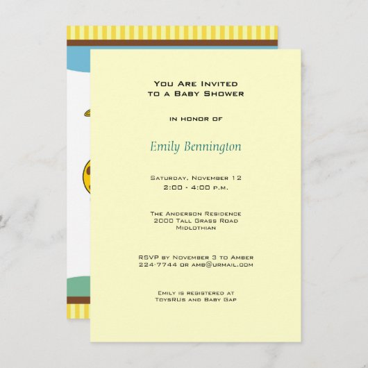 Giraffe Baby shower Uitnodiging (Voorkant / Achterkant)