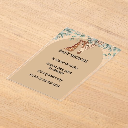 GIRAFFE BABY SHOWER UITNODIGING (Laagn)