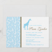 Giraffe Baby shower Uitnodiging - Jongen (Voorkant / Achterkant)
