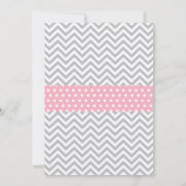 Giraffe Baby shower Uitnodiging Roze en Grijs (Achterkant)