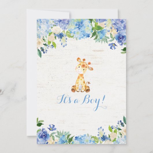 Giraffe Baby shower Uitnodiging Rustic Boy Shower (Achterkant)