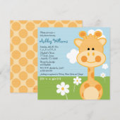 Giraffe Baby Shower-uitnodigingen Kaart (Voorkant / Achterkant)