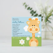 Giraffe Baby Shower-uitnodigingen Kaart (Staand voorkant)