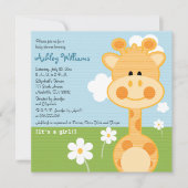 Giraffe Baby Shower-uitnodigingen Kaart (Voorkant)