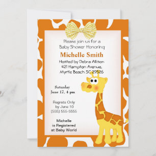 Giraffe Baby Shower-uitnodigingen Kaart