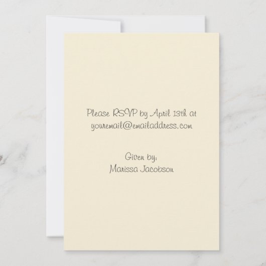 Giraffe Baby Shower-uitnodigingen Kaart (Achterkant)