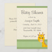 Giraffe Baby Shower-uitnodigingen Kaart (Voorkant / Achterkant)