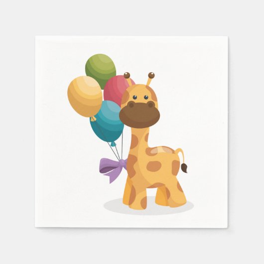 Giraffe Baby shower verjaardagsfeestje Servet (Voorkant)