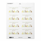 Giraffe Baby shower Waterfles of Favorietenetiket Etiket (Full Sheet)