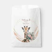 Giraffe Baby shower Welkom Bloemensafari Bedankzakje (Voorkant)