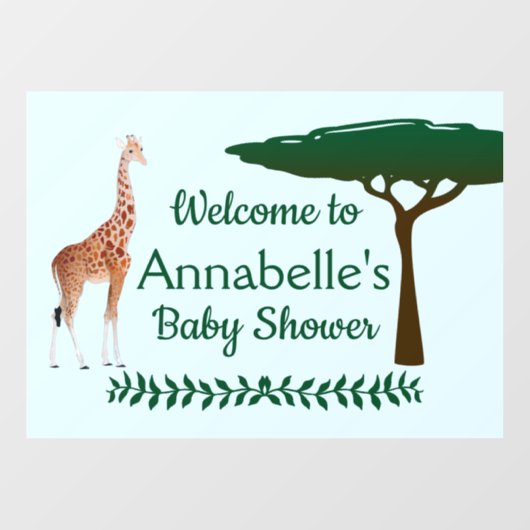 Giraffe Baby shower Welkom Raamsticker (Vel)