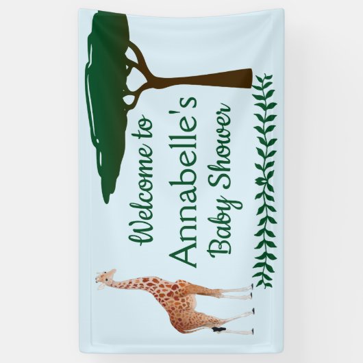 Giraffe Baby shower Welkom Spandoek (Verticaal)