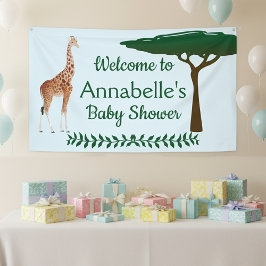 Giraffe Baby shower Welkom Spandoek