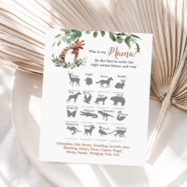 Giraffe baby shower Wie is mijn mama spel