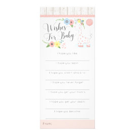 Giraffe Baby shower wil game Rustic Floral Reclamekaart