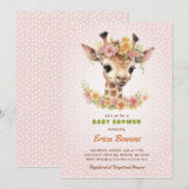 Giraffe Baby shower Wild One onderweg Safari Kaart (Voorkant / Achterkant)