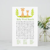 Giraffe Baby Shower Woordzoekspel (Staand voorkant)