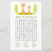 Giraffe Baby Shower Woordzoekspel (Voorkant)