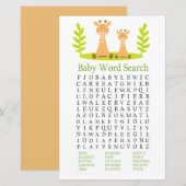 Giraffe Baby shower Word Search Game (Voorkant / Achterkant)