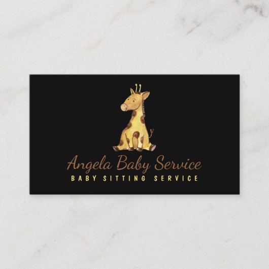 Giraffe Baby Visitekaartje (Voorkant)