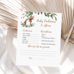 Giraffe baby voorspellingen en advies spel