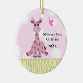Giraffe Baby's Eerste Kerstmis Keramisch Ornament (Rechts)