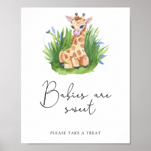 Giraffe - baby's zijn lief poster (Voorkant)