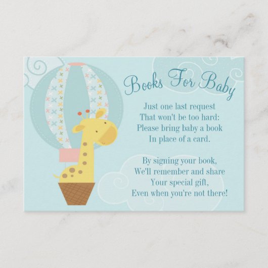 Giraffe Ballon Baby shower Book Kaart brengt boek  (Voorkant)