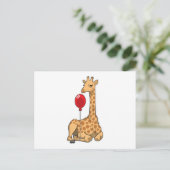 Giraffe ballon briefkaart (Staand voorkant)