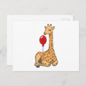 Giraffe ballon briefkaart (Voorkant / Achterkant)