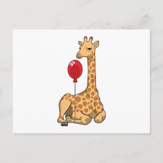 Giraffe ballon briefkaart (Voorkant)