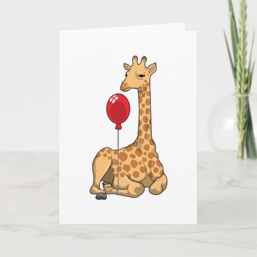 Giraffe ballon kaart (Voorkant)