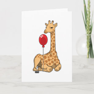 Giraffe ballon kaart