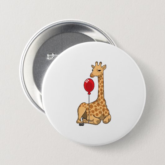 Giraffe ballon ronde button 7,6 cm (Voorkant /achterkant)