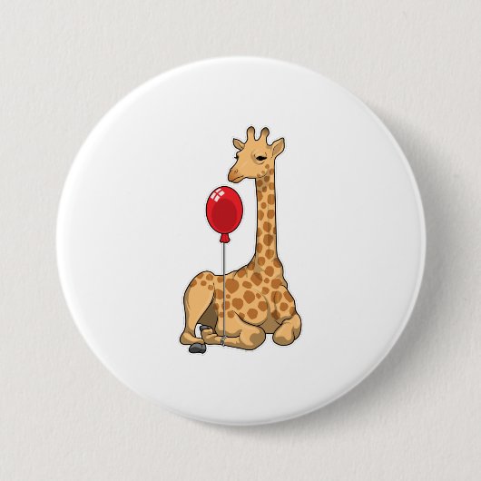 Giraffe ballon ronde button 7,6 cm (Voorkant)