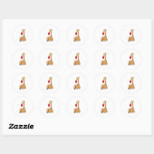 Giraffe ballon ronde sticker (Vel)