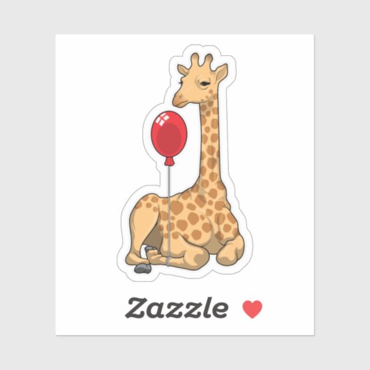 Giraffe ballon sticker (Vel)