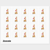 Giraffe ballon vierkante sticker (Vel)