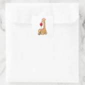 Giraffe ballon vierkante sticker (Tas)
