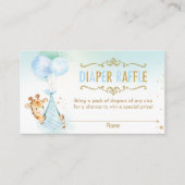 Giraffe Balloons Baby shower Diaper Raffle Ticket Informatiekaartje (Voorkant)