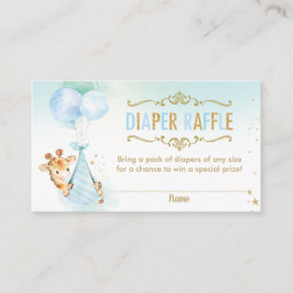 Giraffe Balloons Baby shower Diaper Raffle Ticket Informatiekaartje