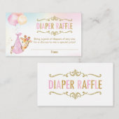 Giraffe Balloons Baby shower Diaper Raffle Ticket Informatiekaartje (Voorkant / Achterkant)