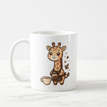 Giraffe Barista Koffiemok Cute Kawaii