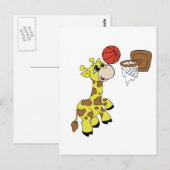 Giraffe Basketball T-shirts en cadeaus Briefkaart (Voorkant / Achterkant)