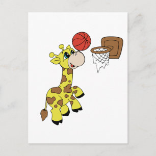Giraffe Basketball T-shirts en cadeaus Briefkaart
