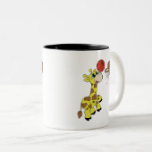 Giraffe Basketball Tweekleurige Koffiemok (Voorkant rechts)