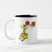 Giraffe Basketball Tweekleurige Koffiemok (Links)